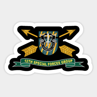 12th Special Forces Group - Flash w Br - Ribbon X 300 Sticker